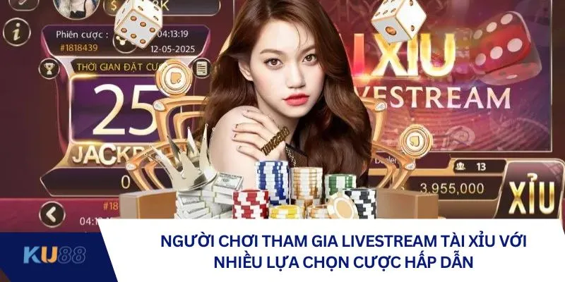Người chơi tham gia livestream tài xỉu với nhiều lựa chọn cược hấp dẫn
